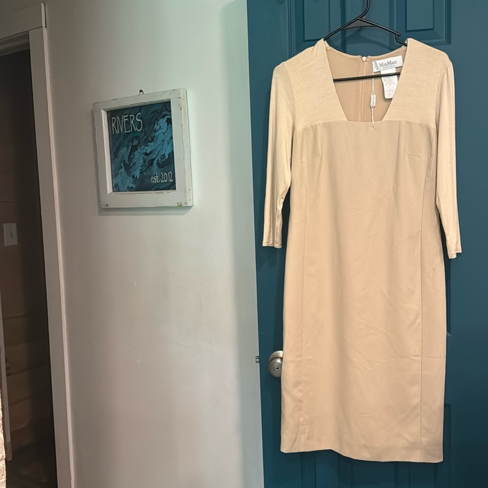 MaxMara Beige Midi Dress NWOT - SZ 8